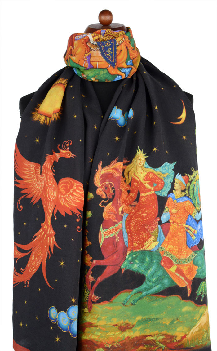 The Firebird viscose scarf / wrap, printed scarves by Baba Studio