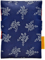 Indigo Folk - version C.  Foldover pouch in artisan Czech indigo cotton.