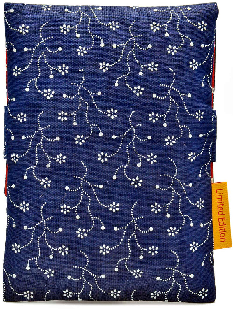 Indigo Folk - version D.  Foldover pouch in artisan Czech indigo cotton.