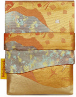 Obi silk tarot bag, foldover tarot pouch with metallic threads by BabaBarock / Baba Studio