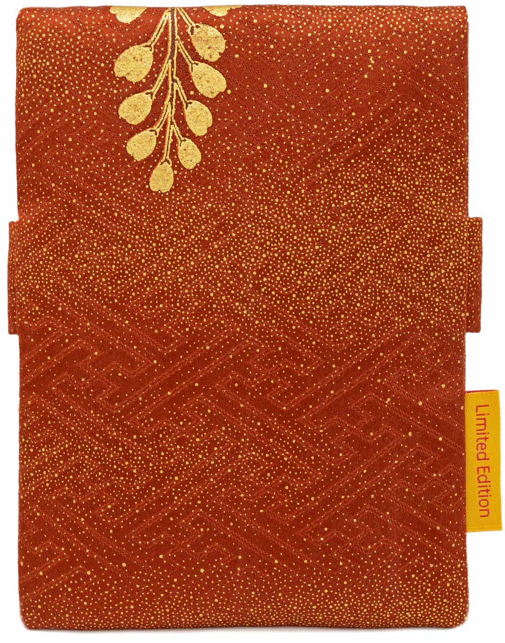 Red and Gold Blossoms - Japanese vintage silk foldover pouch