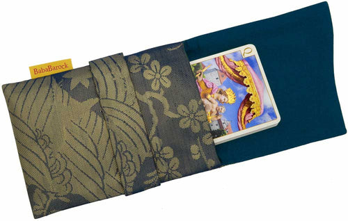 Pure silk lined tarot pouch, vintage silk tarot bag made from obi belt