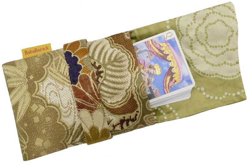 Tarot pouch in vintage obi fabric, tarot bag lined in pure silk, bags handmade by Baba Studio