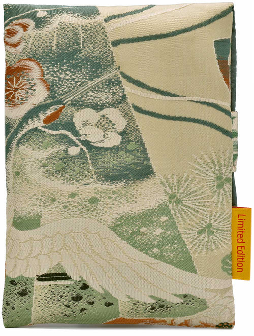 Chrysanthemums and Cranes - 日本复古丝绸折叠袋