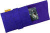 Royal Purple foldover pouch in English silk brocade. Standard size.