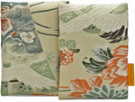 Chrysanthemums and Cranes - Japanese vintage silk foldover pouch