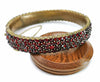 Real antique bohemian garnet hinged bangle bracelet