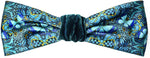 Blue Butterflies headband, printed satin & silk velvet head piece by Baba Studio.