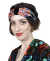 Clouds and Roses headband - printed satin & silk velvet headbands by Baba Studio