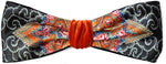 Bohemian style headband by Baba Studio. Printed satin and orange velvet headbands