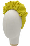 Crown headband in vintage yellow silk, Frida Kahlo style headdress for weddings, festivals, special occasions