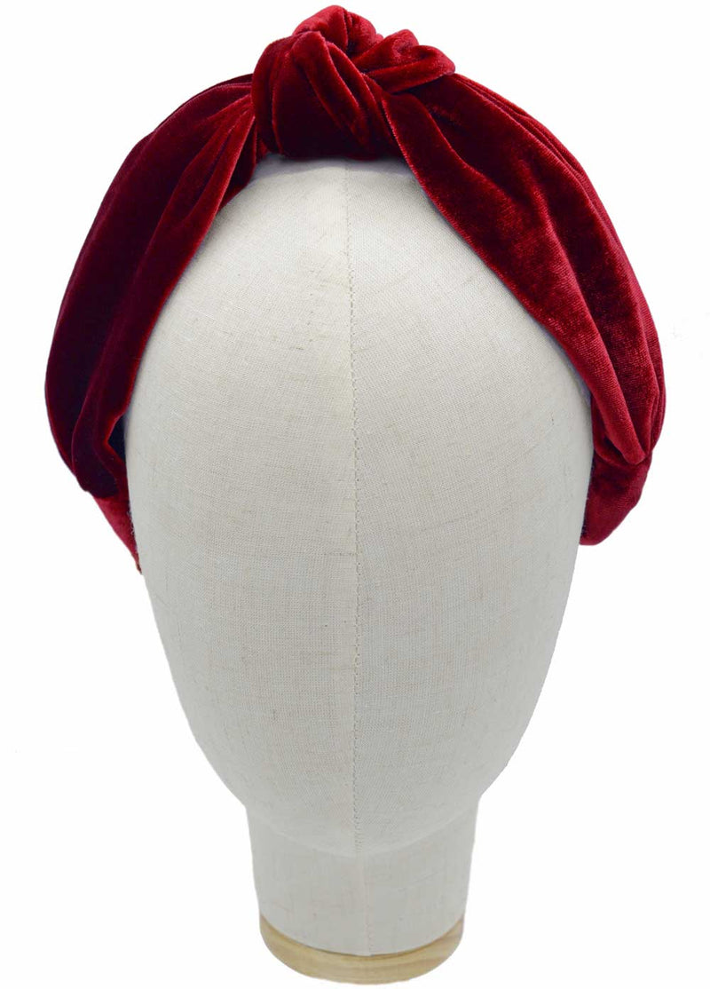 Red velvet headband, knot headbands, headpieces for weddings, special occasions