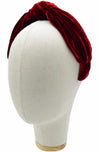 Red knot headband, silk velvet headbands, hair accessories for women, wedding guests