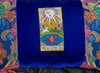 antique brocade, embroidery, la lune, tarot cushion, tarot pillow, antique tarot 