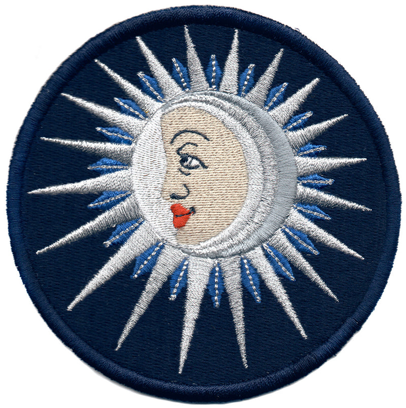 The Moon (La Lune) embroidery patch - midnight blue version
