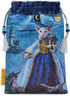 Bohemian Cats tarot pouch by Baba Studio / BabaBarock, drawstring bag with Moon Cat design