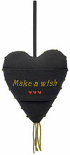 Love heart charm, embroidered hanging ornament, make a wish decoration
