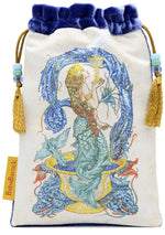 Mythical Creatures, Queen of Cups - limited edition bag in rich blue silk velvet.