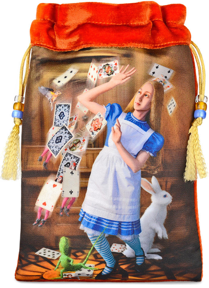 The Alice Tarot drawstring bag in silk velvet, tarot pouch by Baba Studio / BabaBarock.