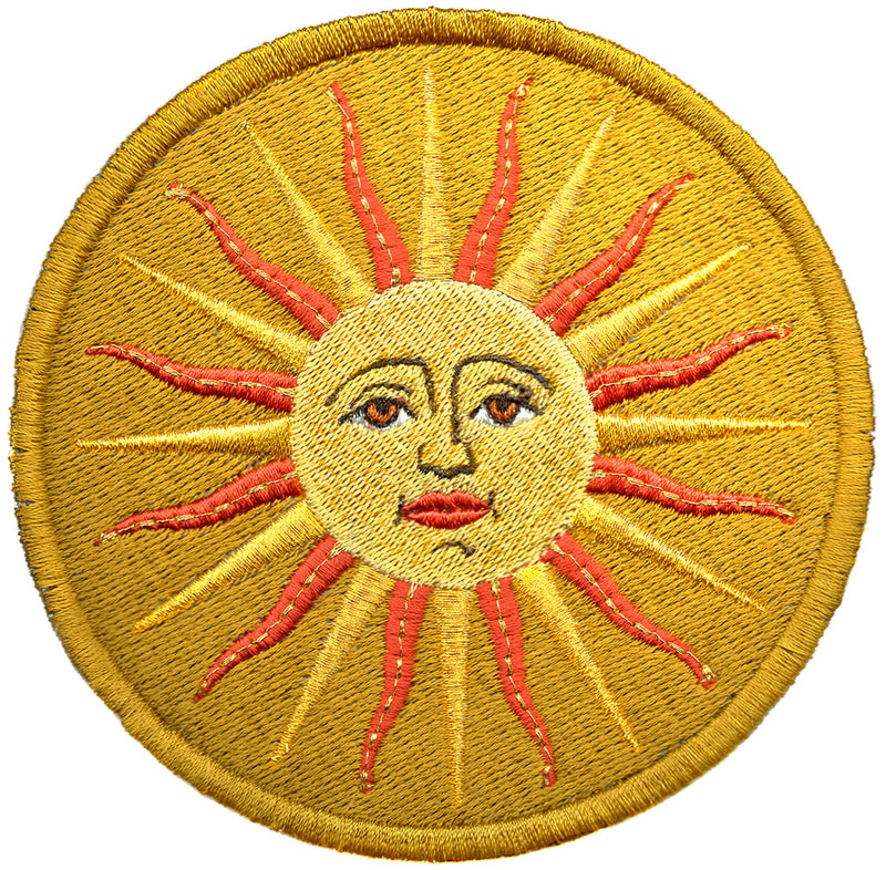 The Sun (Le Soleil) embroidery patch - with gold metallics