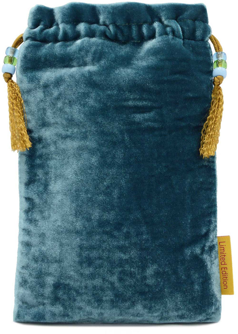 Mythical Creatures, Three of Cups (extra card) - limited edition bag in teal silk velvet