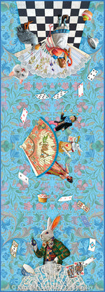 Printed scarf - Alice in Wonderland, The White Rabbit viscose wrap by Baba Studio