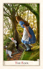 The Alice Tarot, white rabbit, alice in wonderland, wonderland tarot, down the rabbit hole, tarot cards