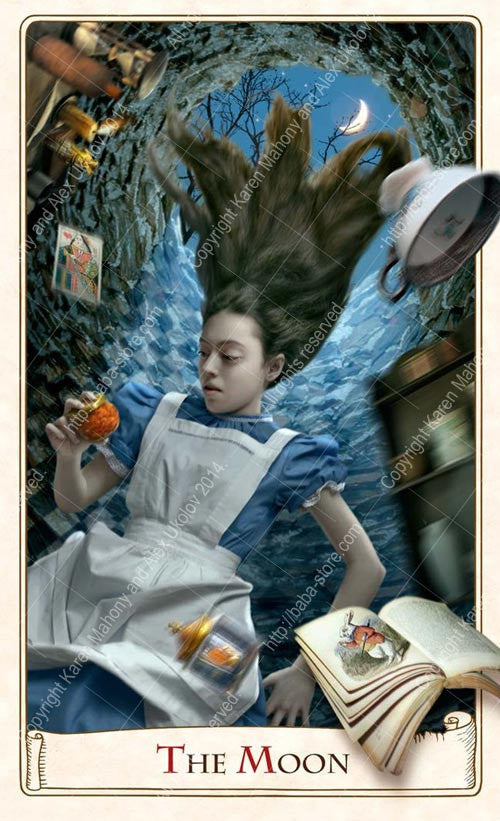 The Alice Tarot, down the rabbit hole, alice in wonderland, white rabbit, alice in wonderland tarot deck, Alice tarot cards