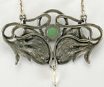 Vintage Art Nouveau 复兴银吊坠项链
