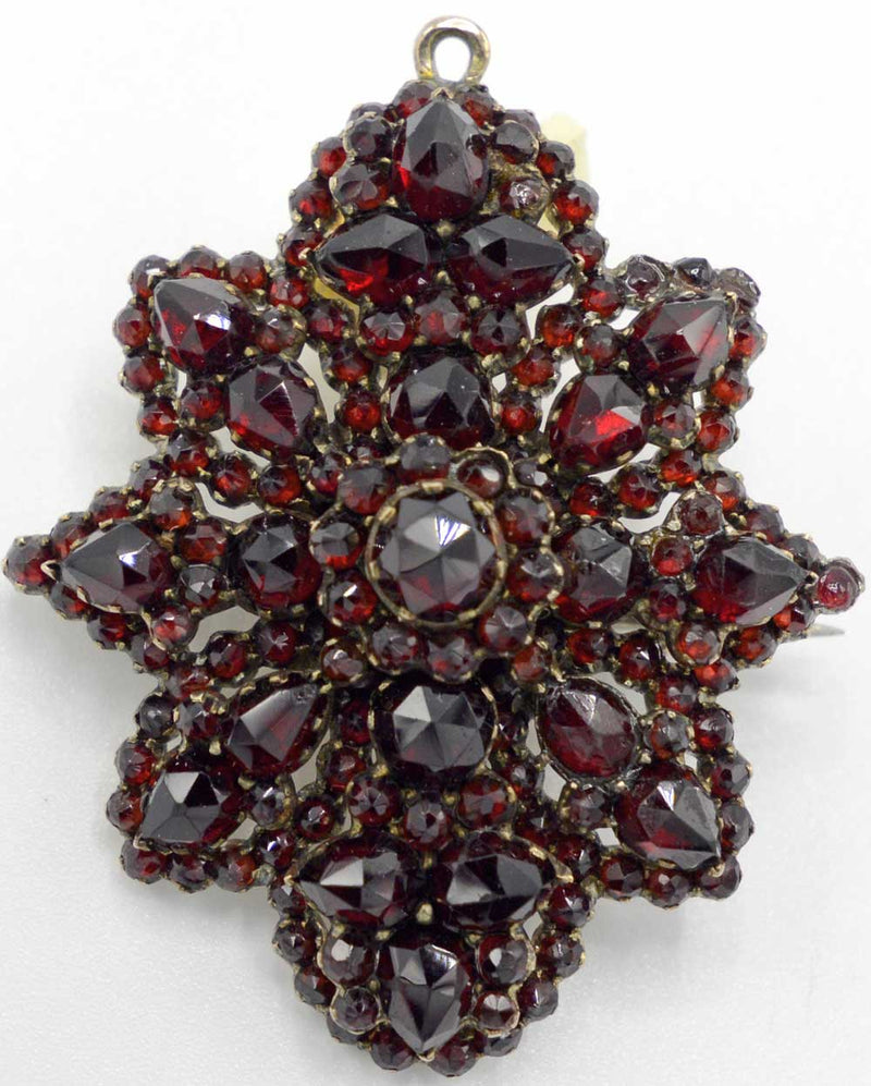 Antique Bohemian garnet pendant or brooch – BabaBarock