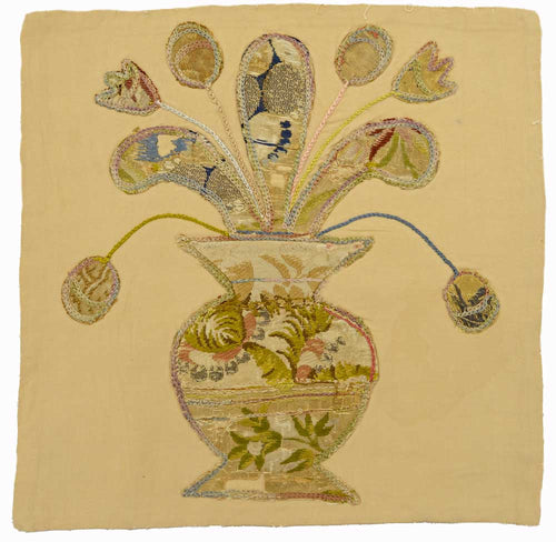 Antique 18th century Lyonnaise silk motif, antique embroidery