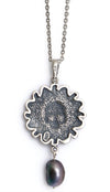 Memento Mori — Sterling silver pendant with black pearl - Baba Store - 3