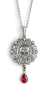 Memento Mori — Sterling silver pendant with garnet drop - Baba Store - 3