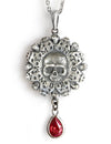 Memento Mori — Sterling silver pendant with garnet drop - Baba Store - 1