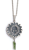 Memento Mori — Sterling silver pendant with moldavite (vltavin) drop - Baba Store - 7