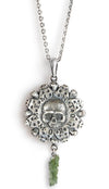 Memento Mori — Sterling silver pendant with moldavite (vltavin) drop - Baba Store - 6